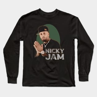 Nicky Jam Portrait Long Sleeve T-Shirt